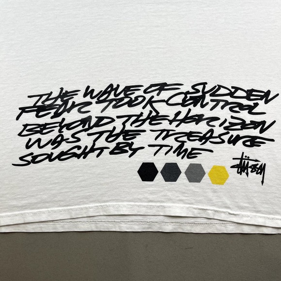 Vintage Stussy T-Shirt Adult Medium White Moonlighting Futura Plane Skydive y2k - Picture 5 of 13